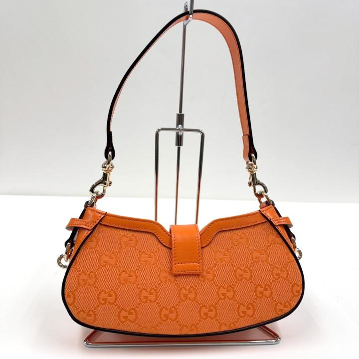GUCCI グッチ ムーンサイド ミニショルダーバッグ GGキャンバス オレンジ GUCCI グッチ ムーンサイド ミニショルダーバッグ GGキャンバス