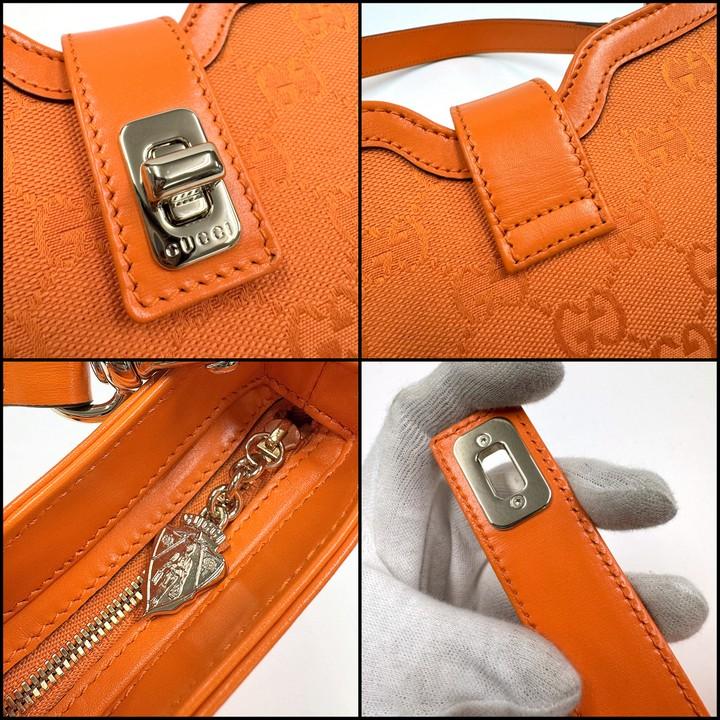 GUCCI グッチ ムーンサイド ミニショルダーバッグ GGキャンバス オレンジ GUCCI グッチ ムーンサイド ミニショルダーバッグ GGキャンバス