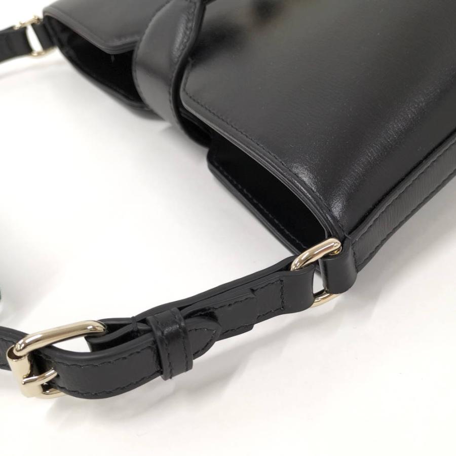 Gucci ブラックレザー ショルダーバッグ GUCCI（グッチ） バケット ショルダーバッグ レザー ブラック 782908