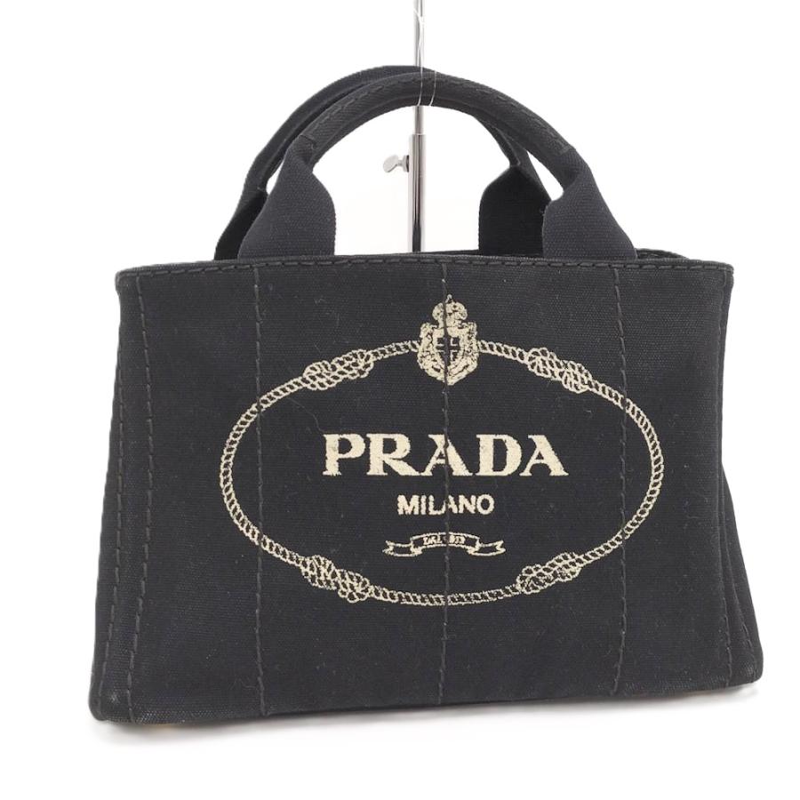 PRADA（プラダ） カナパ トート ハンドバッグ キャンバス ブラック 
