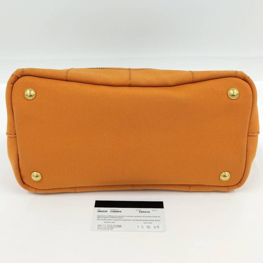 PRADA（プラダ） カナパ ハンドバッグ キャンバス オレンジ BN2439