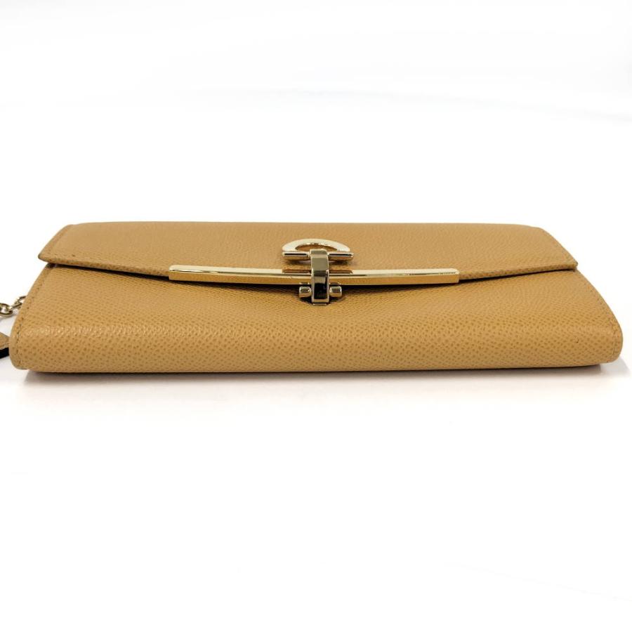 Ferragamo 長財布 パスケース付き レザー マスタード 220150 FERRAGAMO 