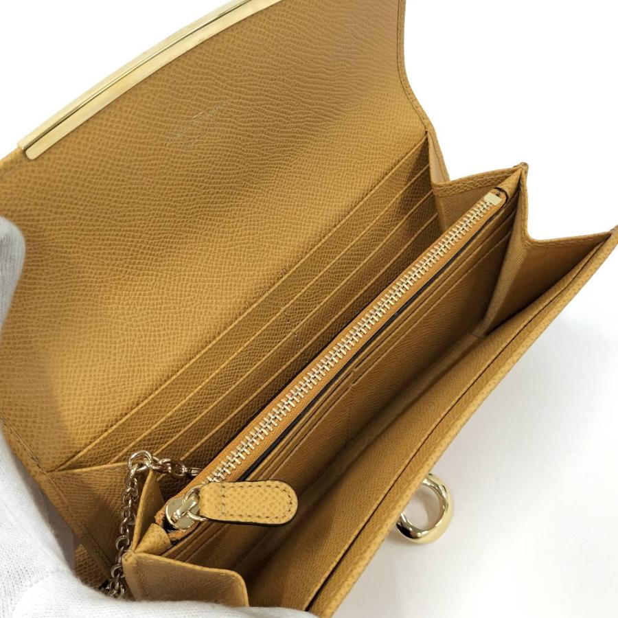 FERRAGAMO（フェラガモ） 長財布 パスケース付き レザー マスタード