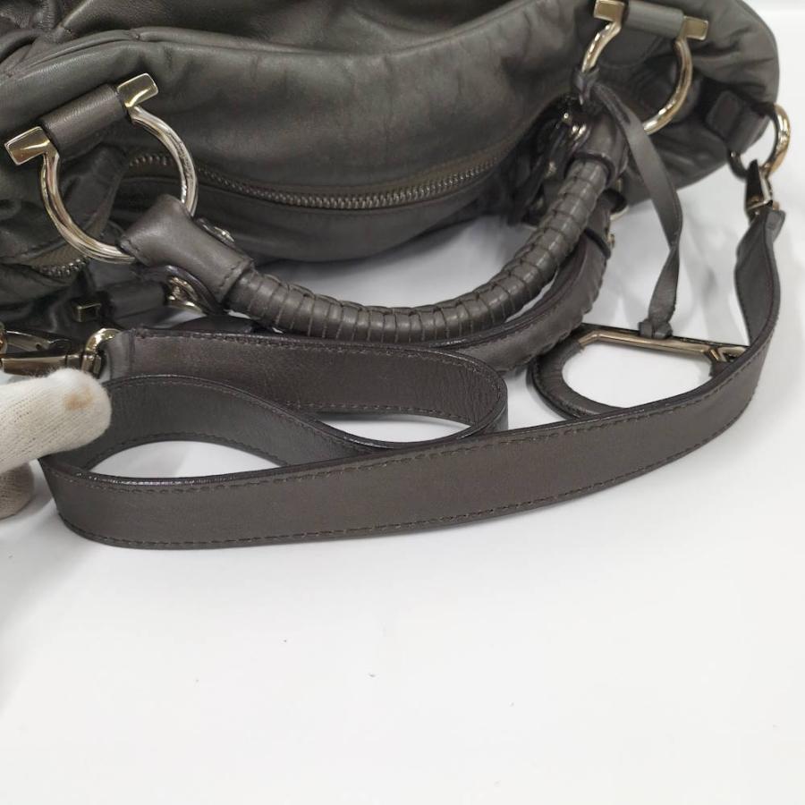 Ferragamo 2WAYバッグ レザー ブロンズ : JJコレクション ヤフー店