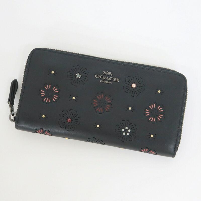 COACH コーチ アコーディオンジップウォレット 長財布 ティーローズ