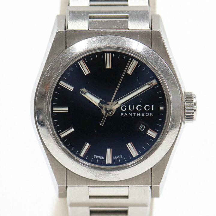 GUCCI グッチ パンテオン 腕時計 クォーツ SS×黒文字盤 115.5 : JJ