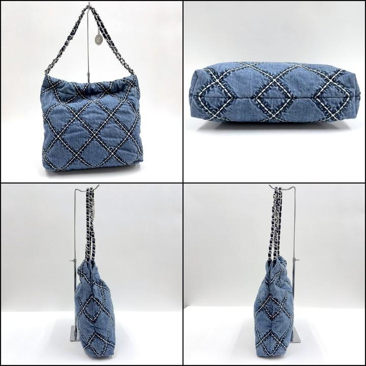 CHANEL シャネル AS3260 ショルダーバッグ デニム/デニム ブルー レディース シャネル CHANEL CHANEL22 スモールバッグ AS3260 ブルー シルバー金具