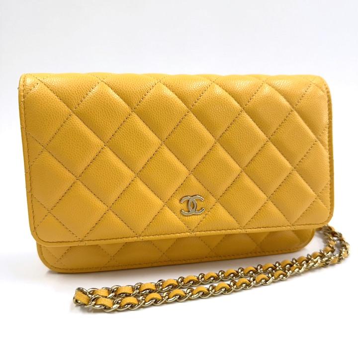 シャネルCHANEL チェーンウォレットマトラッセキャビアゴールド金具 CHANEL シャネル マトラッセ チェーンウォレット 長財布 キャビア