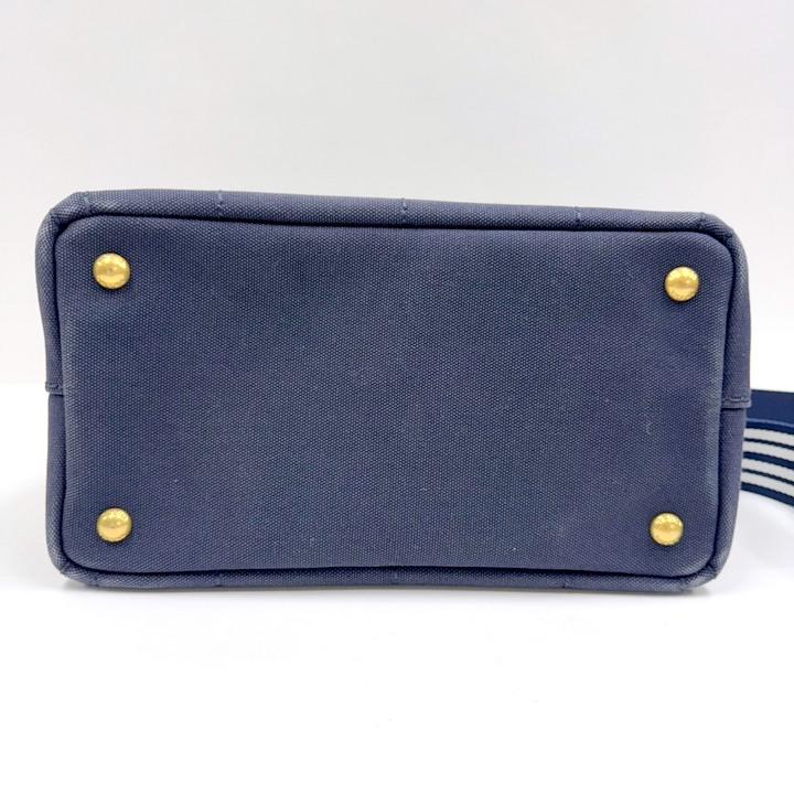 PRADA プラダ カナパ トートバッグ 2WAYバッグ キャンバス ネイビー 
