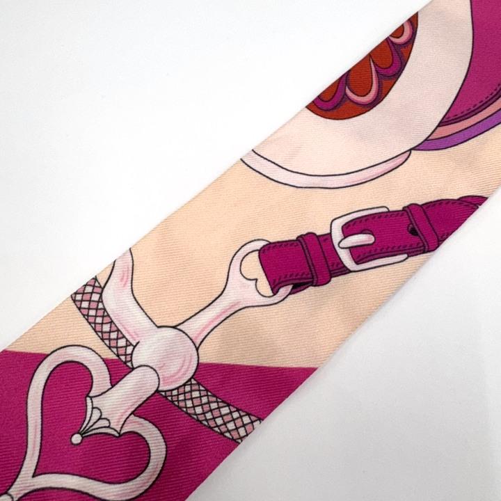 HERMES エルメス ツイリー スカーフ アマゾンの祭典 Festival des Amazones シルク フューシャ×ナクレ×ローズ_4