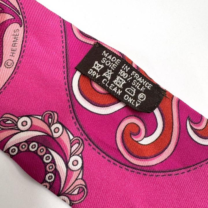 HERMES エルメス ツイリー スカーフ アマゾンの祭典 Festival des Amazones シルク フューシャ×ナクレ×ローズ_5