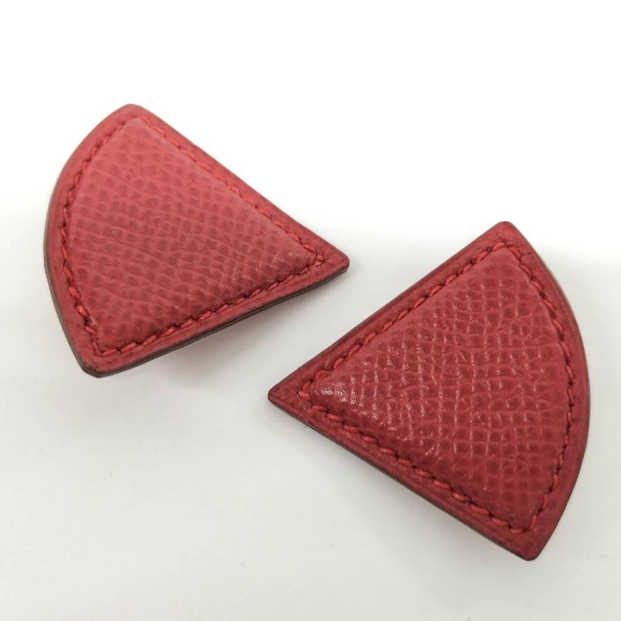 HERMES（エルメス） イヤリング トライアングル レザー ゴールド金具 