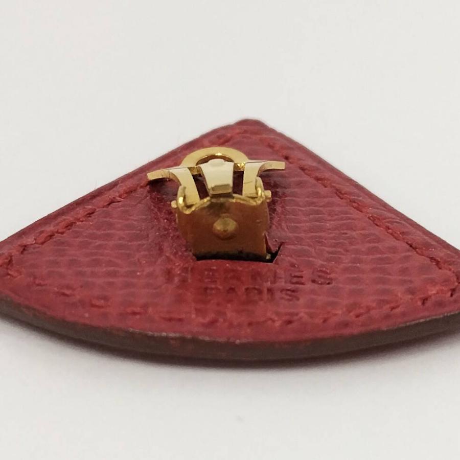HERMES（エルメス） イヤリング トライアングル レザー ゴールド金具 