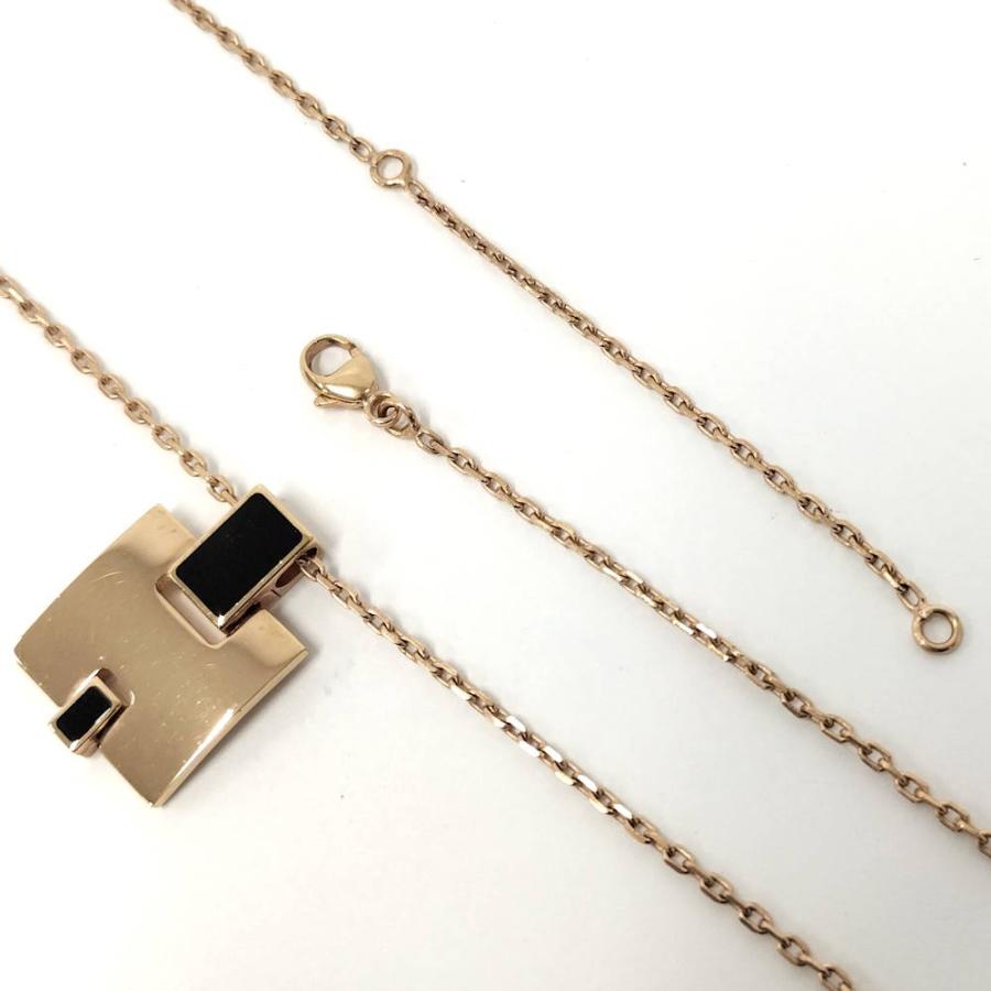 HERMES（エルメス） アイリーン ネックレス ゴールド ブラック メッキ 