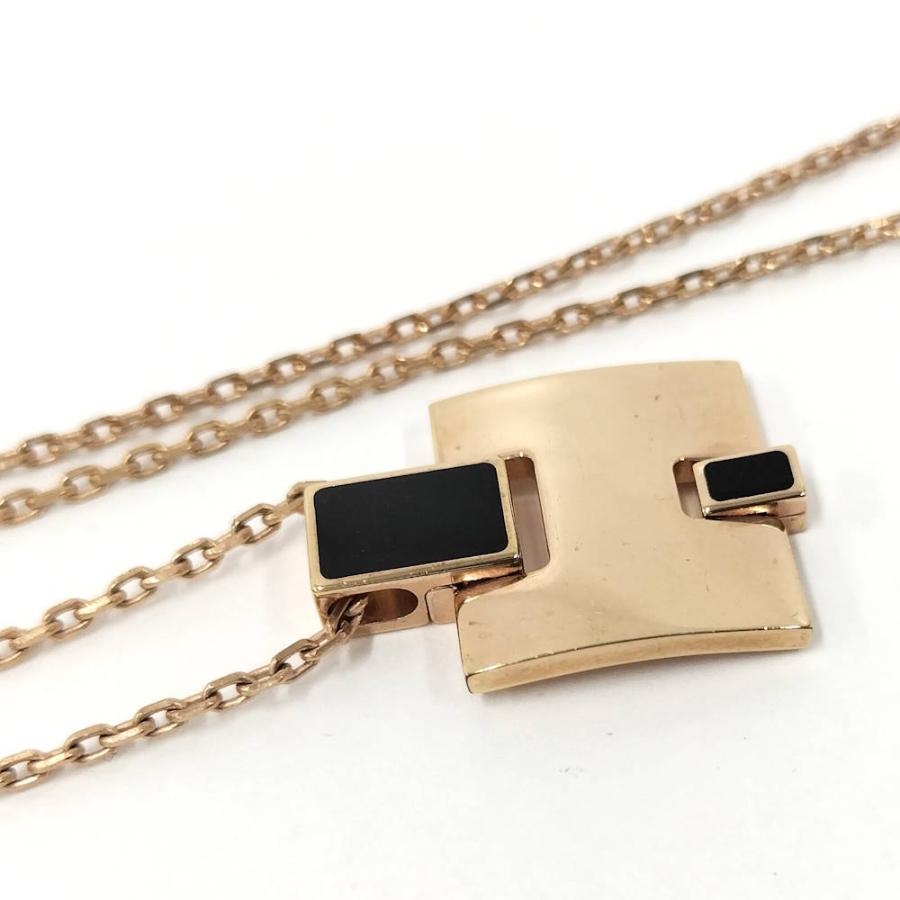 HERMES（エルメス） アイリーン ネックレス ゴールド ブラック メッキ 