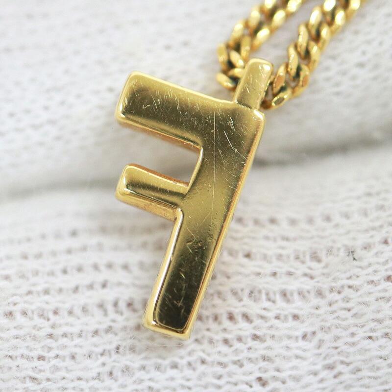 FENDI フェンディ Fロゴ・ネックレス 8AH718 ゴールド×ラインストーン