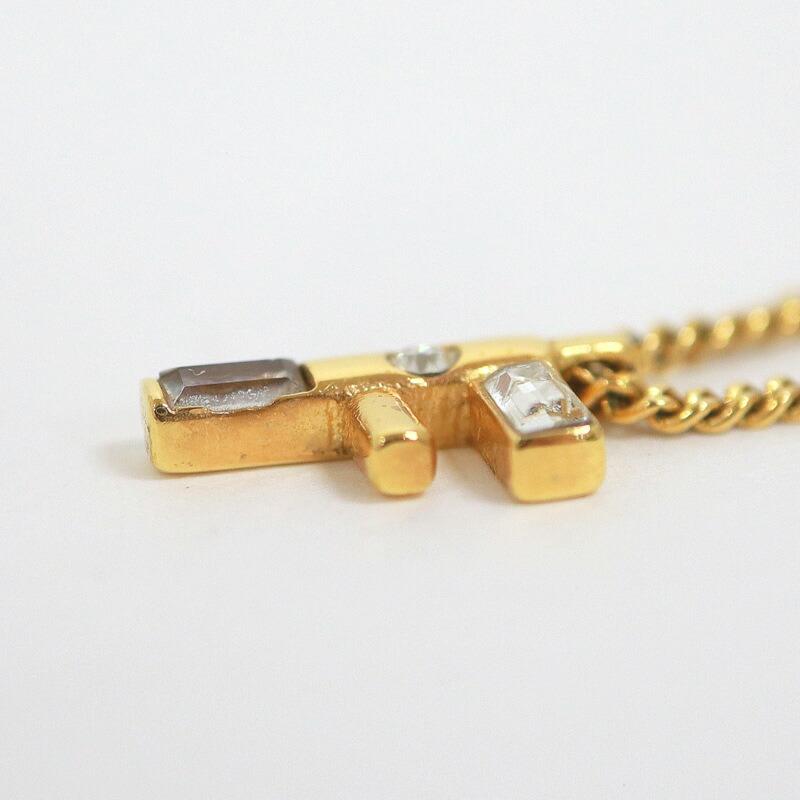 FENDI フェンディ Fロゴ・ネックレス 8AH718 ゴールド×ラインストーン