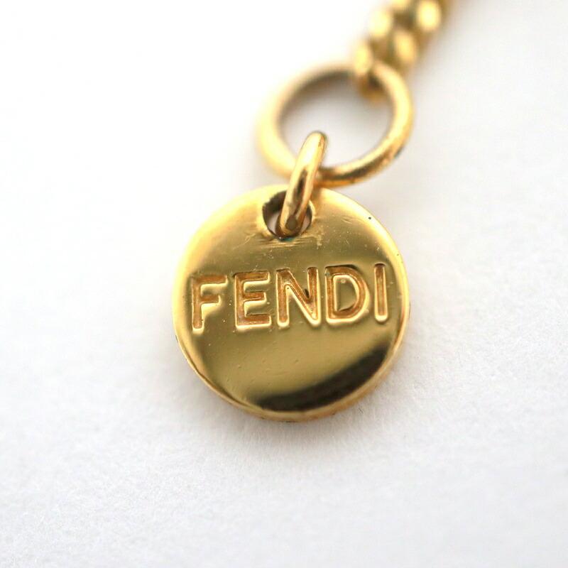 FENDI フェンディ Fロゴ・ネックレス 8AH718 ゴールド×ラインストーン