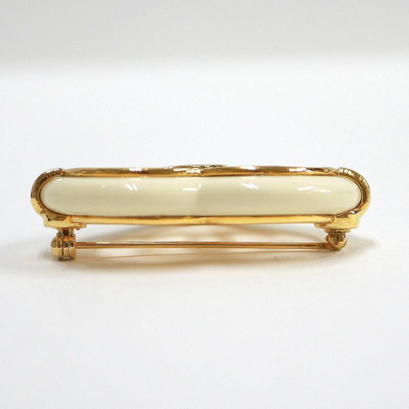 CHANEL シャネル ハートブローチ CC GP ゴールド×ベージュ A19P : JJ