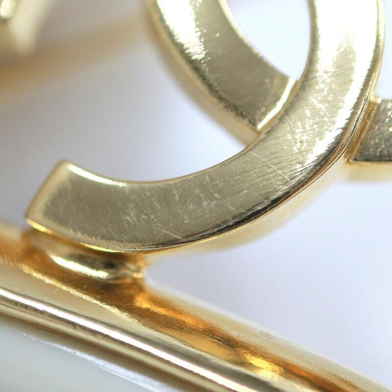 CHANEL シャネル ハートブローチ CC GP ゴールド×ベージュ A19P : JJ