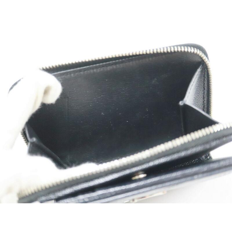 SAINT LAURENT サンローラン 二つ折り財布 レザー ブラック×シルバー