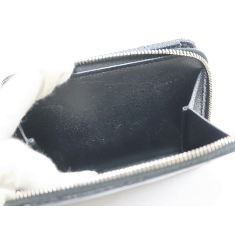 SAINT LAURENT サンローラン 二つ折り財布 レザー ブラック×シルバー