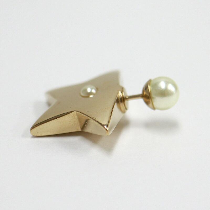 Dior ディオール スターキャッチコスチュームパールピアス ホワイト×ゴールド GP_3