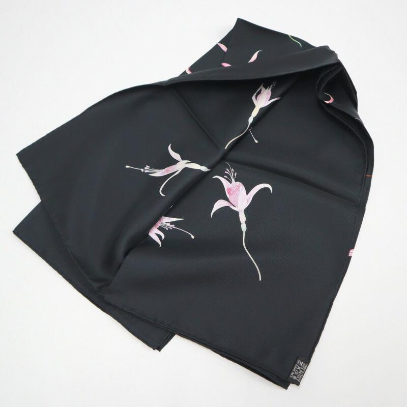 未使用品【HERMES】エルメス/カレ90 フクシャの花/レディース スカーフ HERMES エルメス カレ90 フクシャの花 Fleurs De Fuchsia ブラック