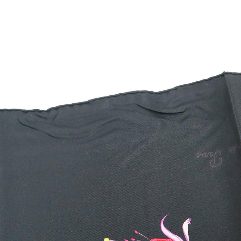 HERMES エルメス カレ90 フクシャの花 Fleurs De Fuchsia ブラック