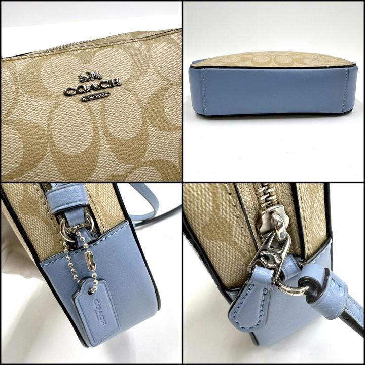 COACH コーチ カメラバッグ シグネチャー キャンバス×レザー ベージュ