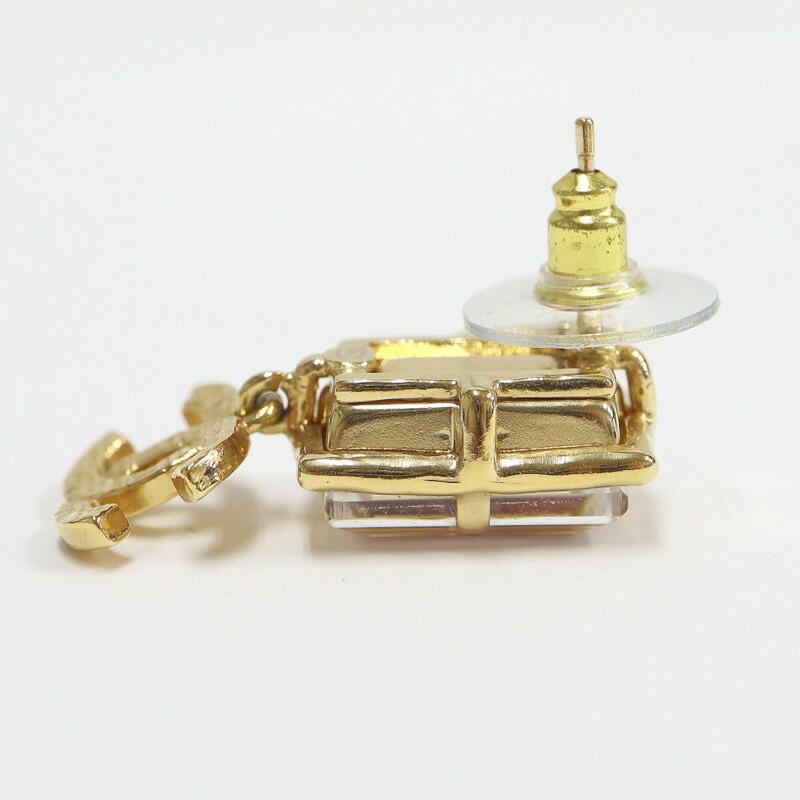 CHANEL シャネル ピアス ココマーク GP×クリスタル×ピンクツィード ゴールド A22K AB9535 B09653 NL148の画像