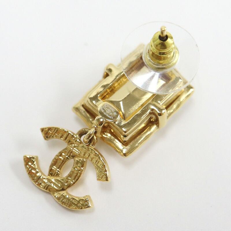 CHANEL シャネル ピアス ココマーク GP×クリスタル×ピンクツィード ゴールド A22K AB9535 B09653 NL148の画像