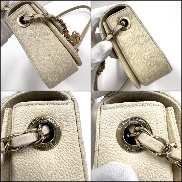 CHANEL ココマークチェーンハンドバッグ　アイボリー CHANEL シャネル ココマーク・トップハンドル 2WAYバッグ キャビア