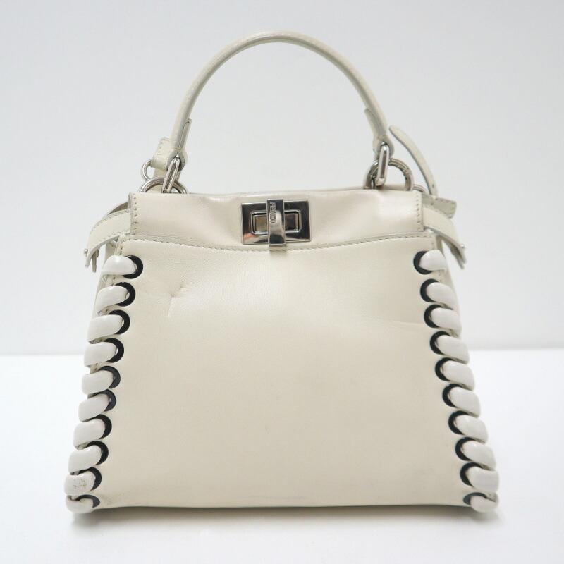 FENDI フェンディ ピーカブーミニ 2WAYショルダーバッグ ホワイト