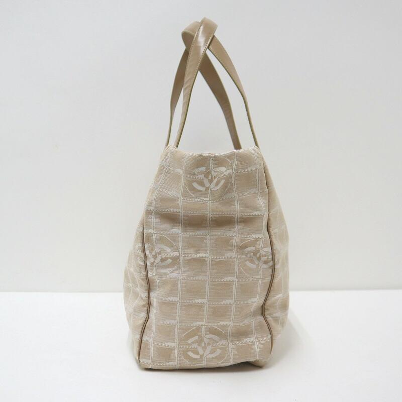 CHANEL シャネル ニュートラベルライン トート MM トートバッグ キャンバス×レザー ピンクベージュ A15991 8番台7桁の画像