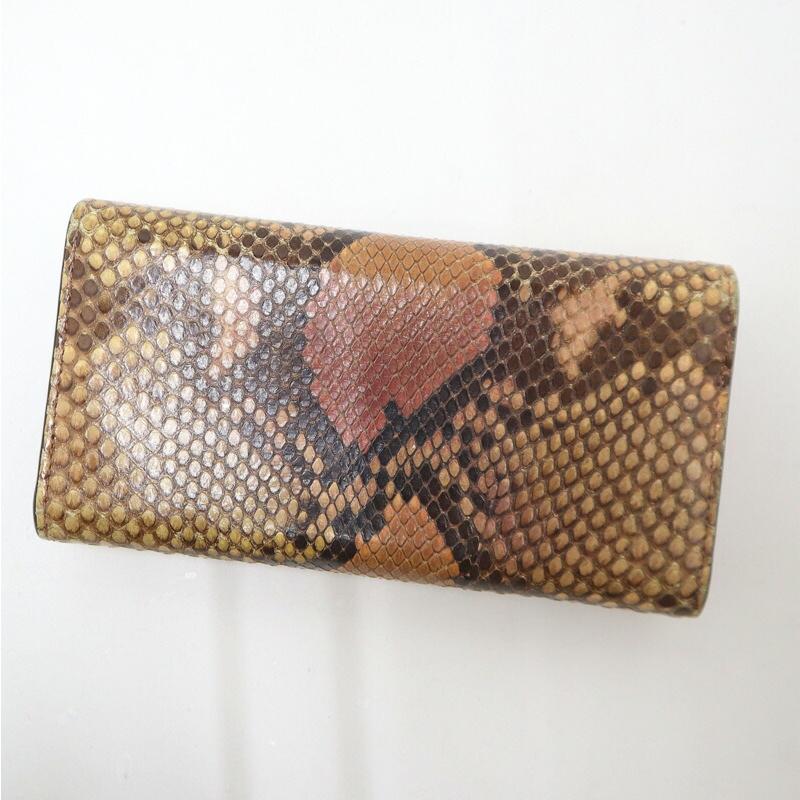 GUCCI グッチ インターロッキングG 二つ折り長財布 パイソン レザー