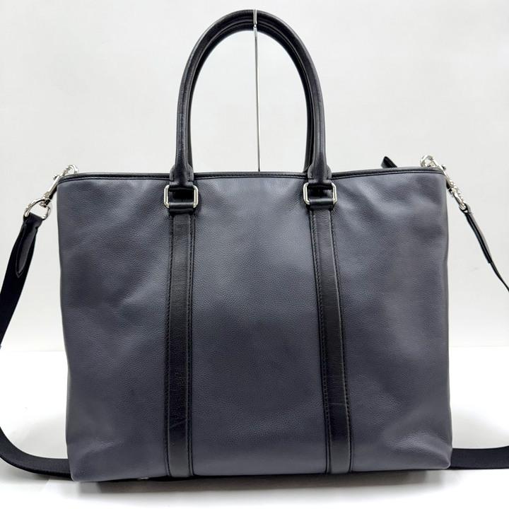 COACH コーチ 2WAYトートバッグ レザー ネイビー×ブラック F54758 : JJ