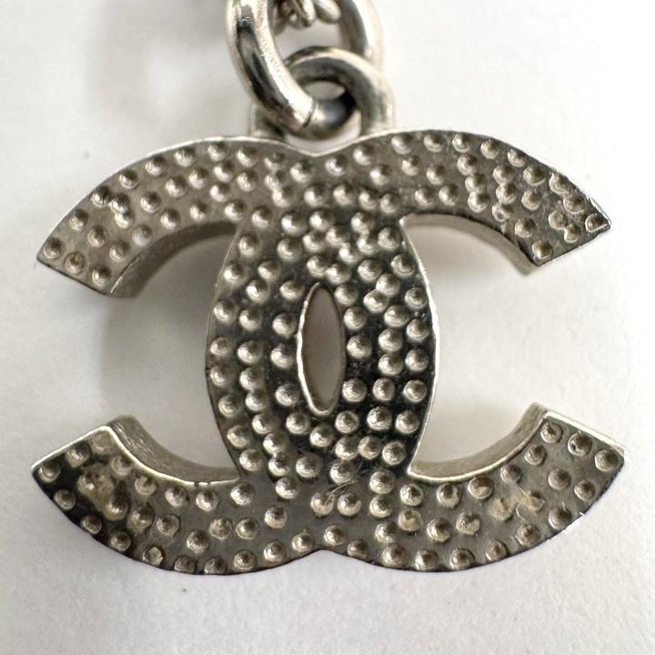 CHANEL シャネル ネックレス ココマーク×ラインストーン シルバー F13V