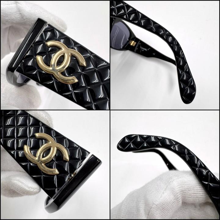 CHANEL シャネル サングラス マトラッセ×ココマーク ブラック×ゴールド