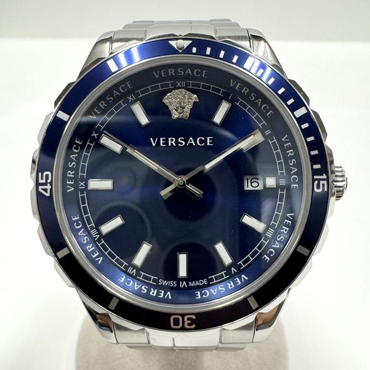 Versace ヴェルサーチ ヘレニウム 腕時計 SS×QZ ブルー文字盤