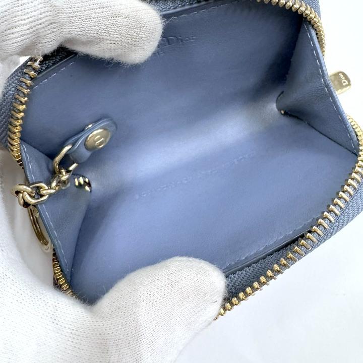 Dior ディオール カナージュ キーリング付きコインケース パテント