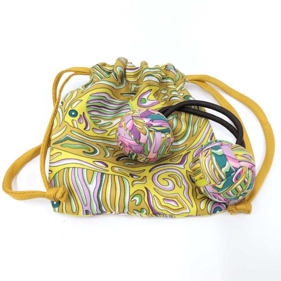 HERMES（エルメス） ヘアゴム シュシュ ポンポン 布 マルチカラー : JJ