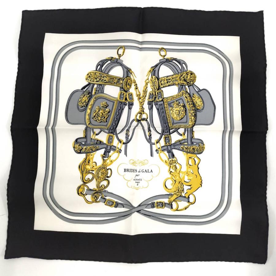 【新品未使用】エルメス 式典用馬勒 BRIDES de GALA カレ45 HERMES（エルメス） カレ45 スカーフ BRIDES DE GALA 式典用馬勒