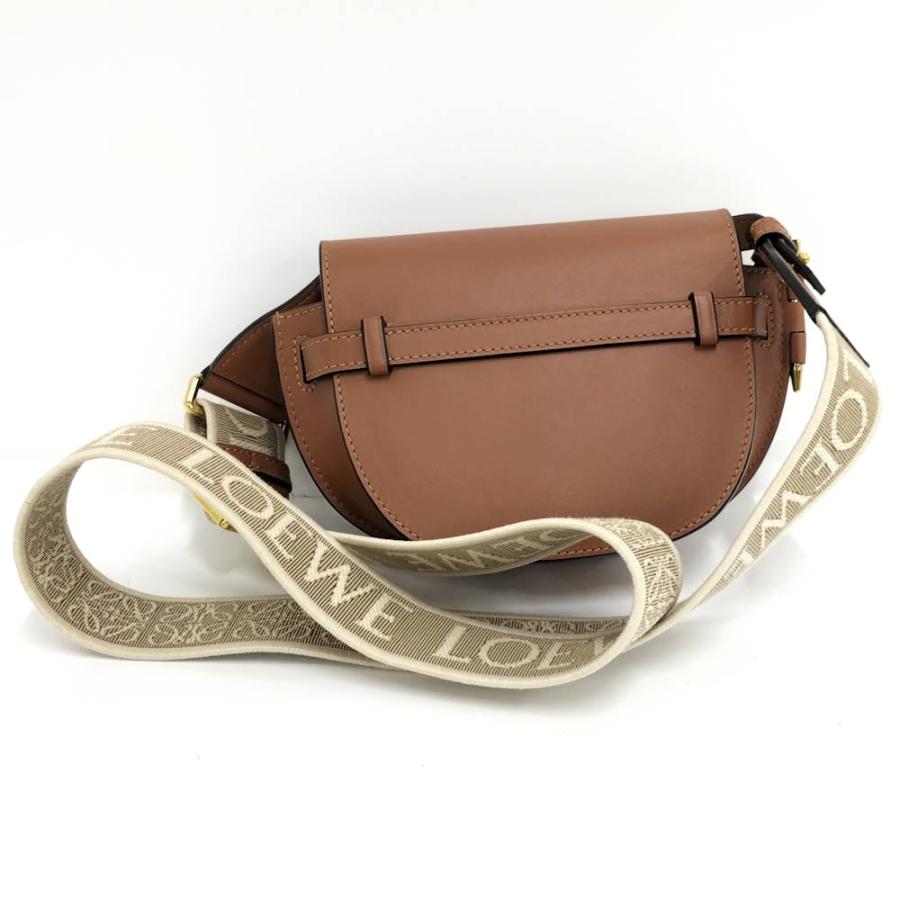LOEWE ゲートデュアル ミニショルダーバッグ レザー キャメル A650N46X13の画像