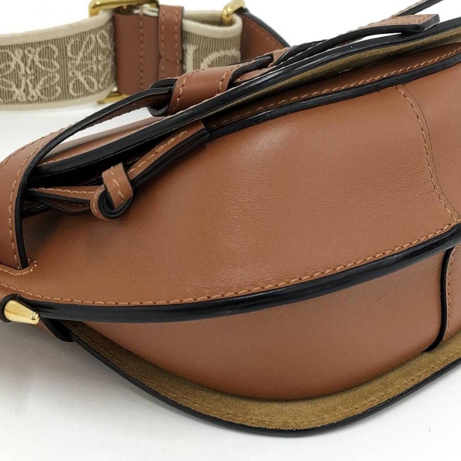LOEWE ゲートデュアル ミニショルダーバッグ レザー キャメル A650N46X13の画像