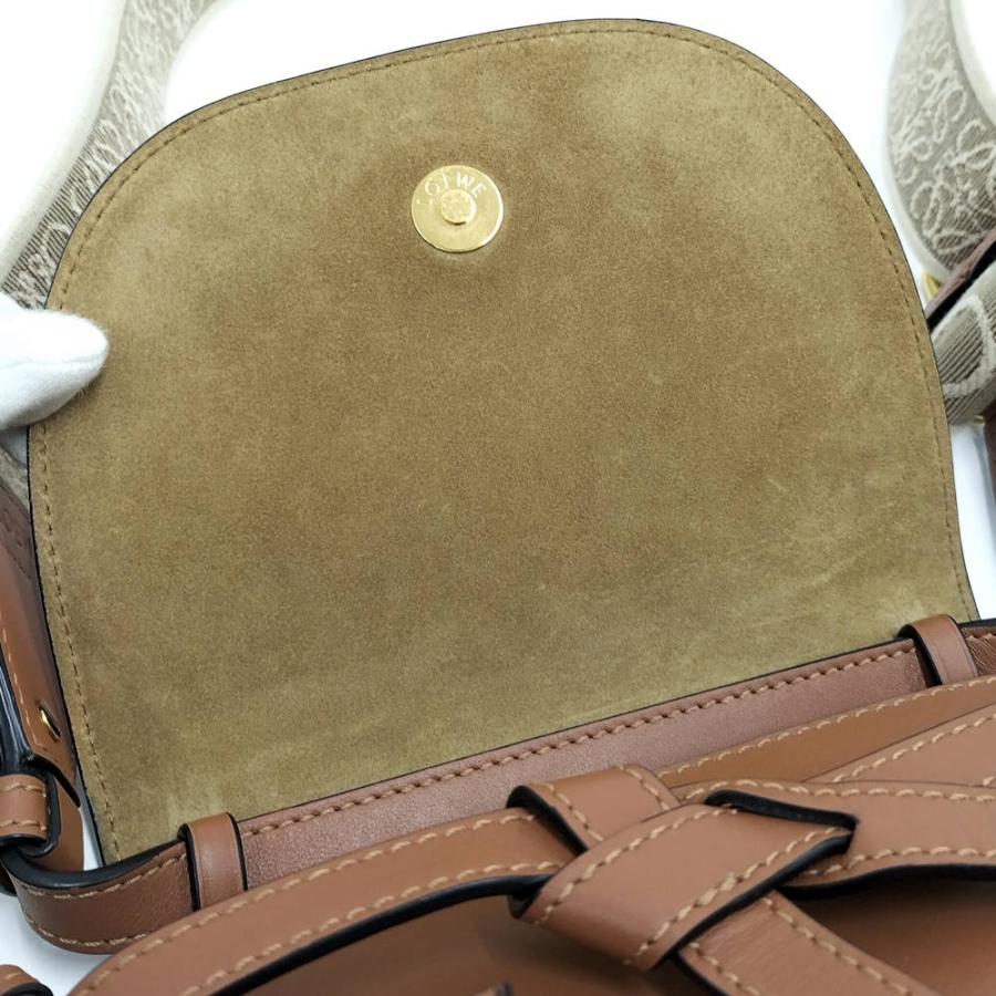 LOEWE ゲートデュアル ミニショルダーバッグ レザー キャメル A650N46X13の画像
