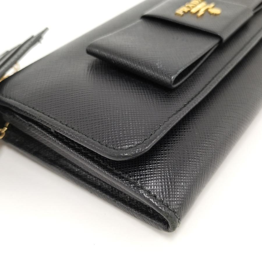 PRADA（プラダ） 二つ折り 長財布 リボン レザー サフィアーノ