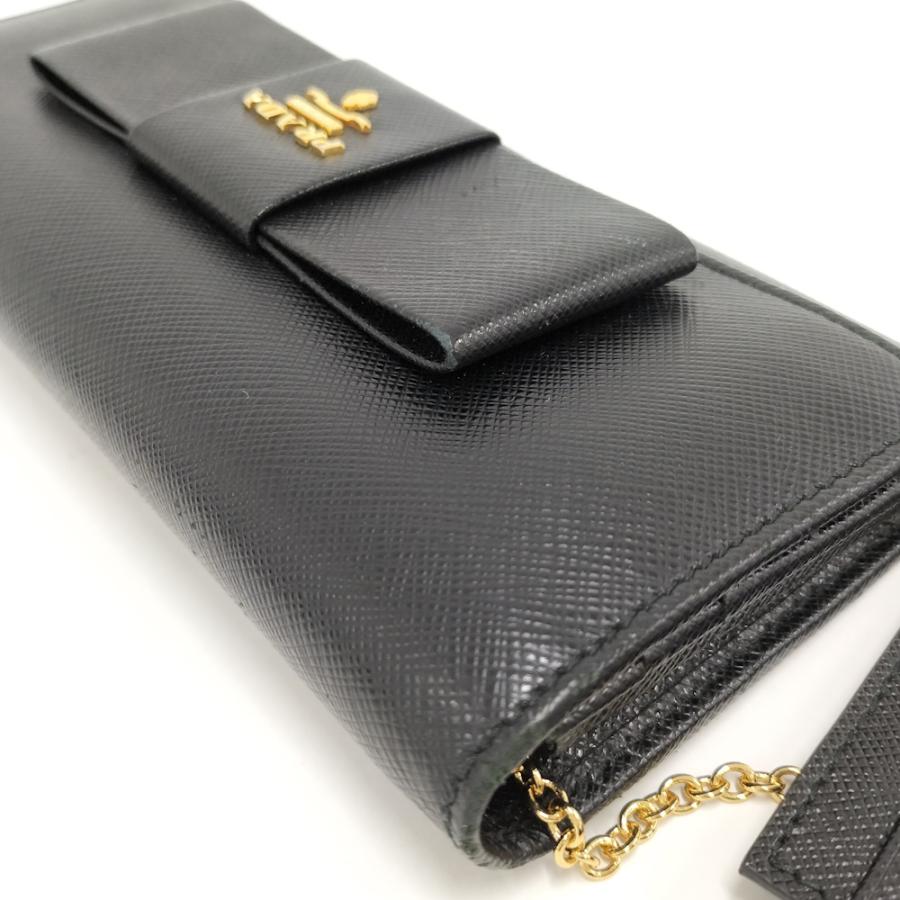 PRADA（プラダ） 二つ折り 長財布 リボン レザー サフィアーノ