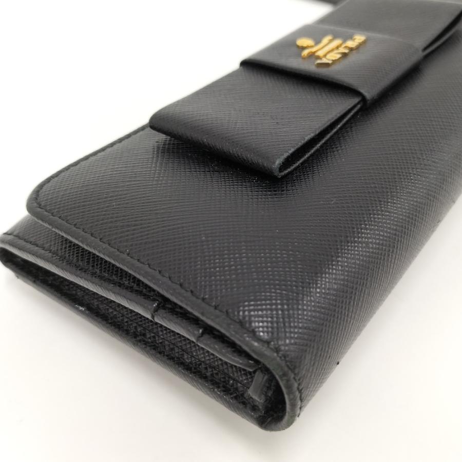 PRADA（プラダ） 二つ折り 長財布 リボン レザー サフィアーノ 