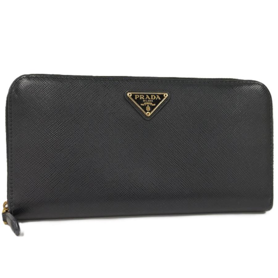 新品同様‼️ プラダ　財布　長財布　サフィアーノ　三角ロゴ　ラウンドファスナー PRADA（プラダ） サフィアーノ トライアングルロゴ ラウンドファスナー
